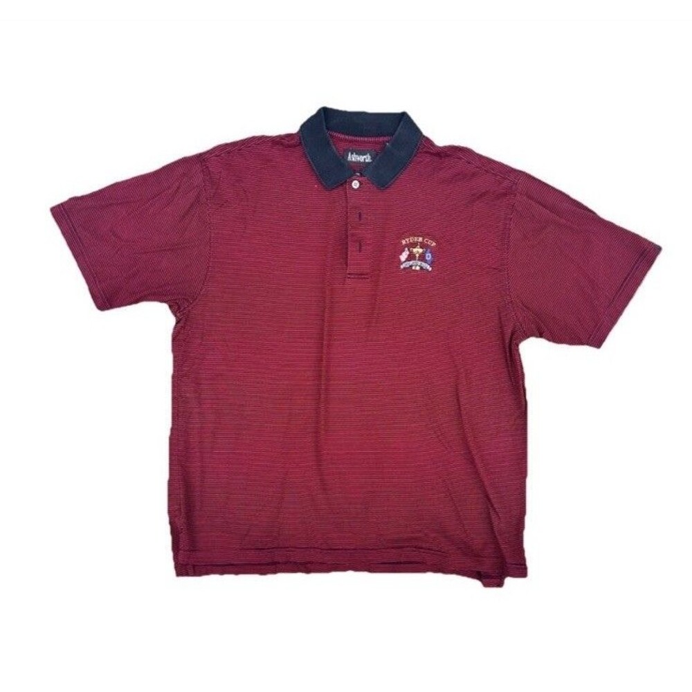 Vintage Ryder Cup Country Club Striped Golf Polo Shirt
